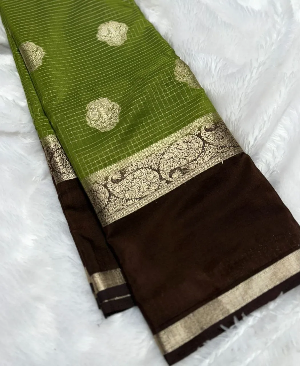 Emerald Gulabi Royale with Antique Gold Zari Mysore Silk Saree
